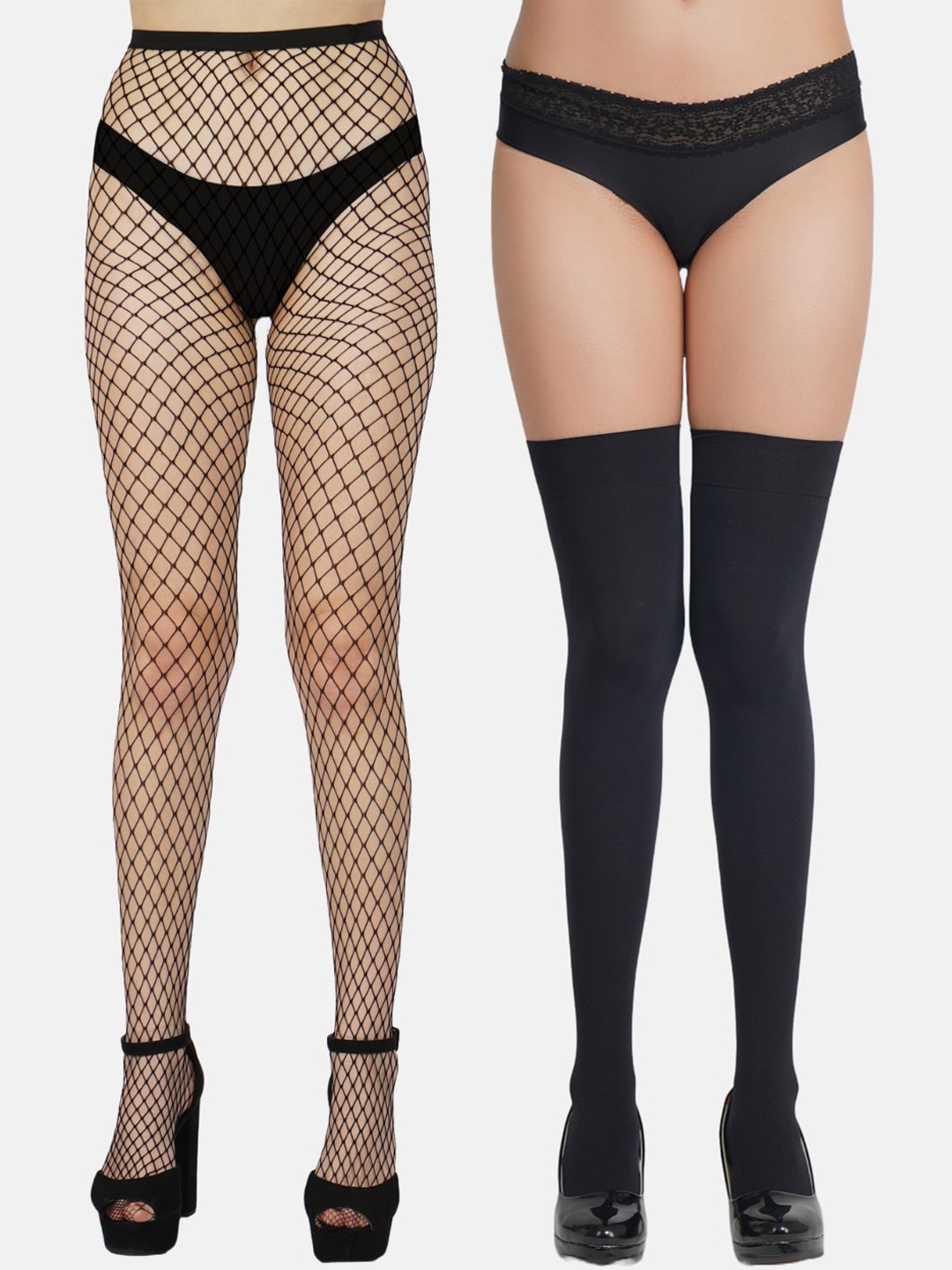 

N2S NEXT2SKIN Pack Of 2 Fishnet Stockings, Black