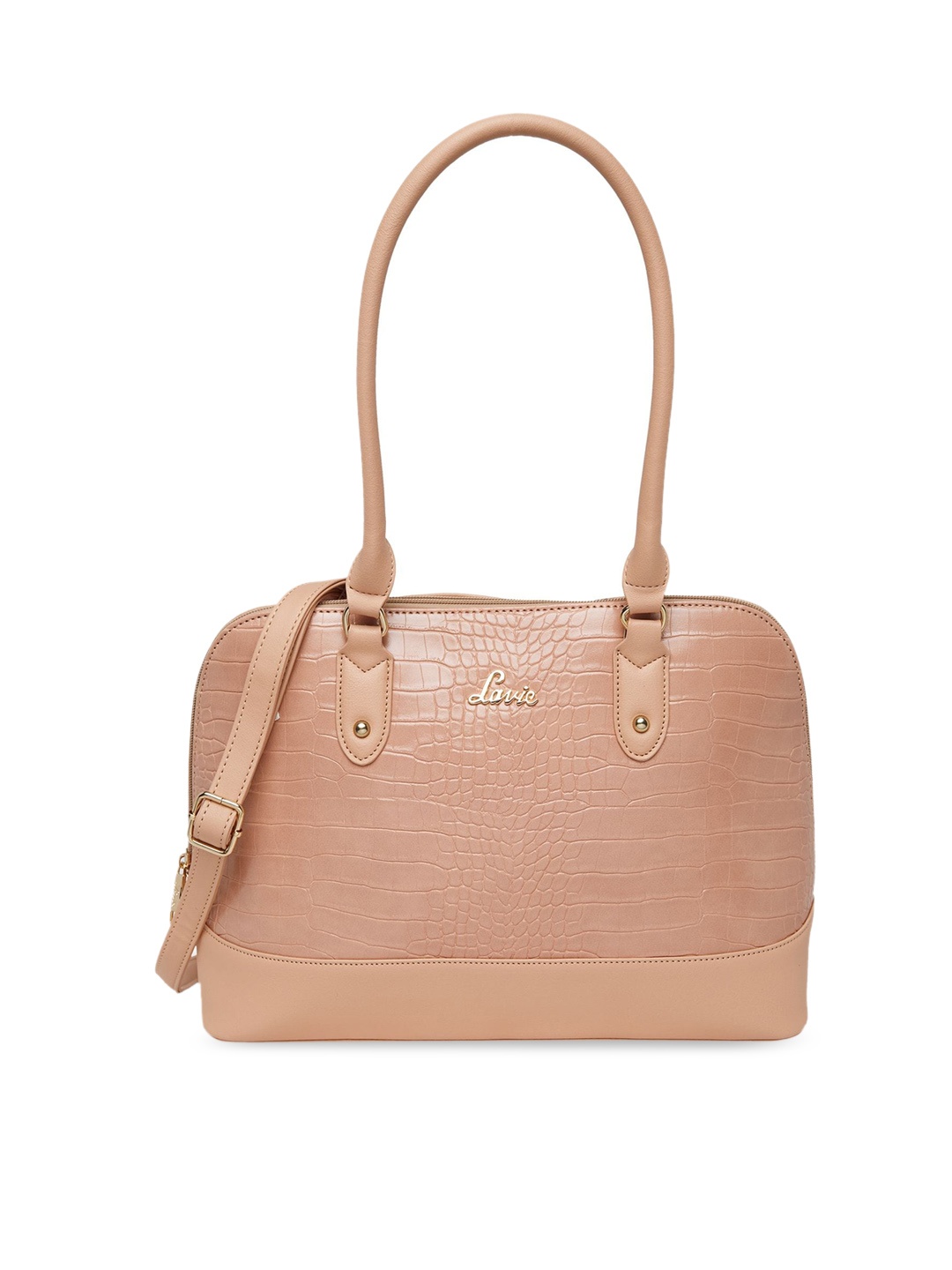 

Lavie Textured Structured Satchel Bag, Peach