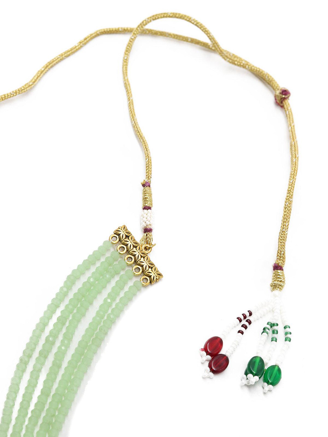 

ODETTE Stone-Studded Beaded Jewellery Set, Green