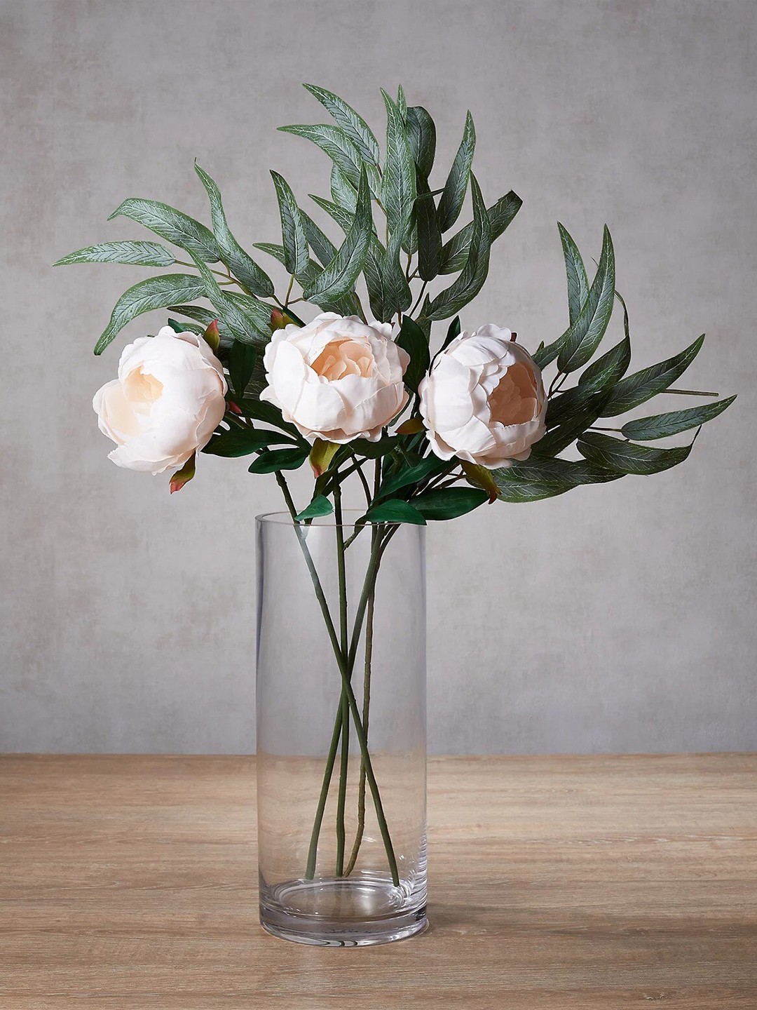 

Marks & Spencer Cream-Coloured & Green 3 Pieces Closed Peony Artificial Flowers