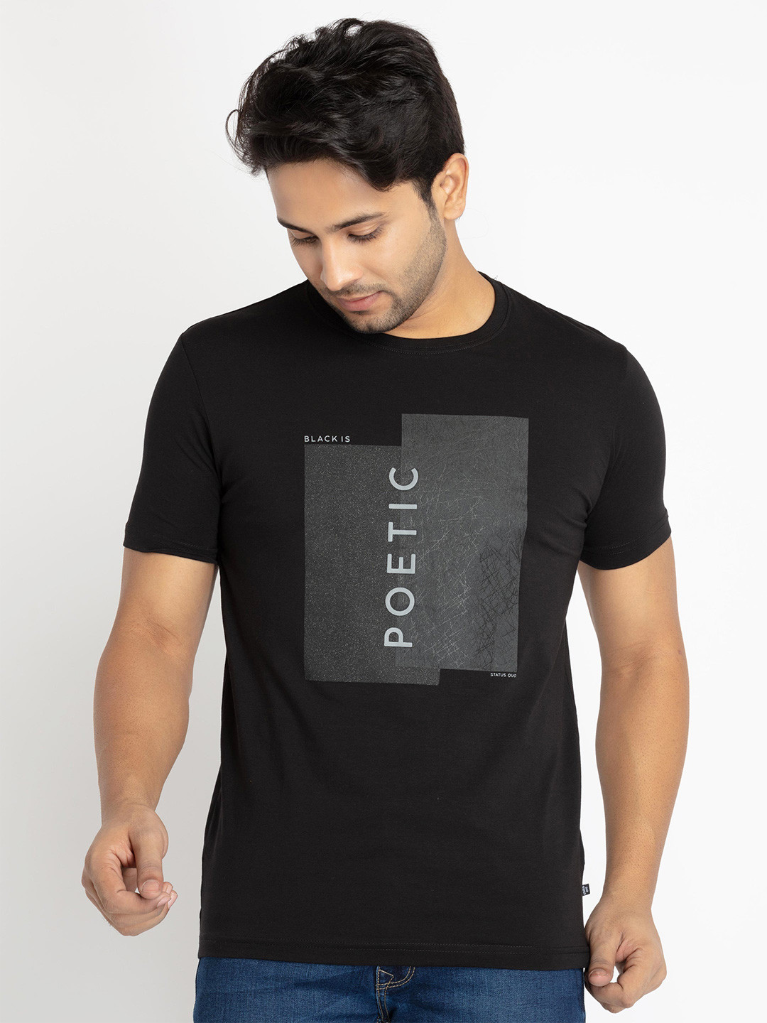 

Status Quo Typography Printed T-shirt, Black