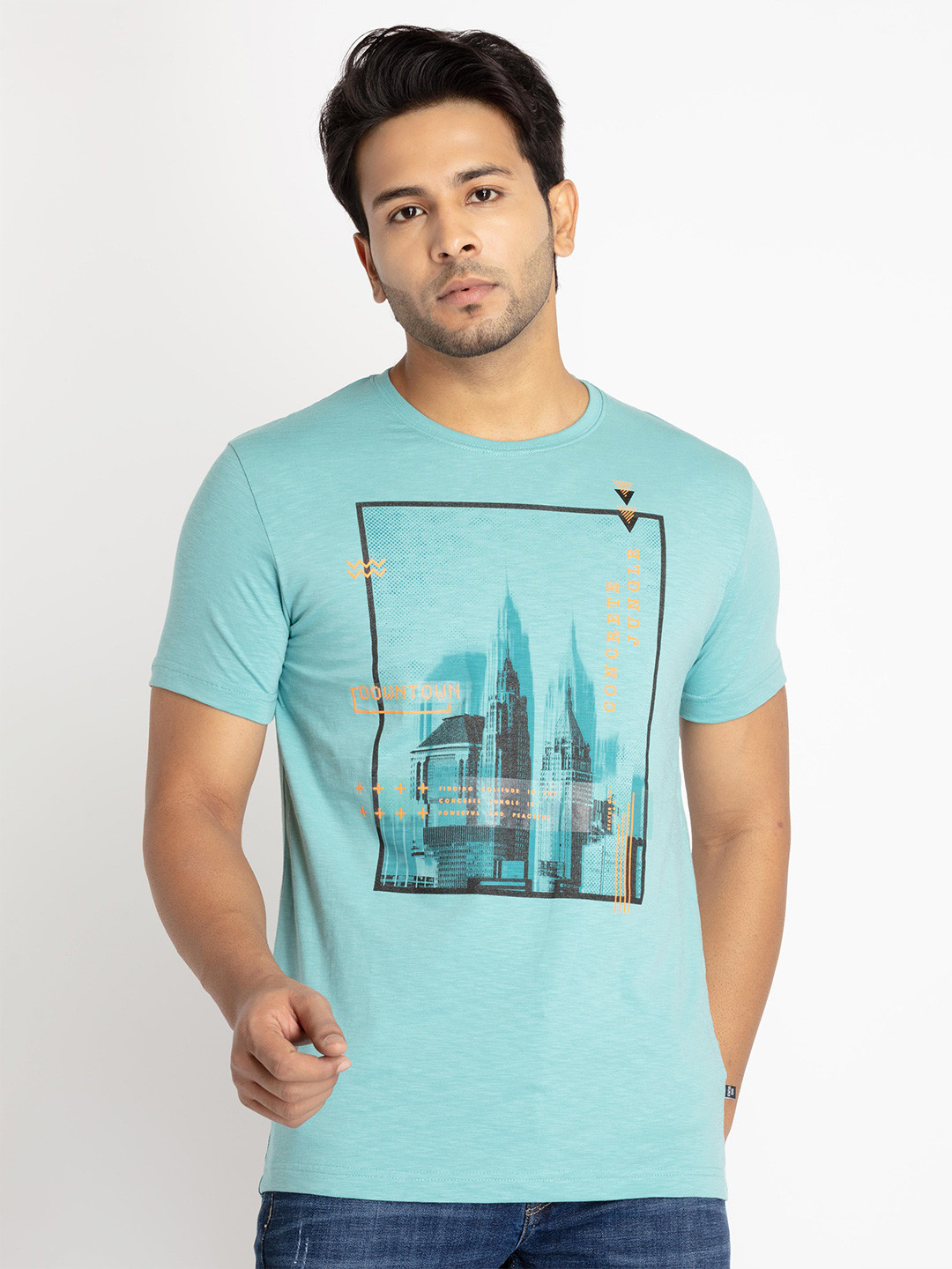 

Status Quo Men Printed Cotton T-shirt, Blue