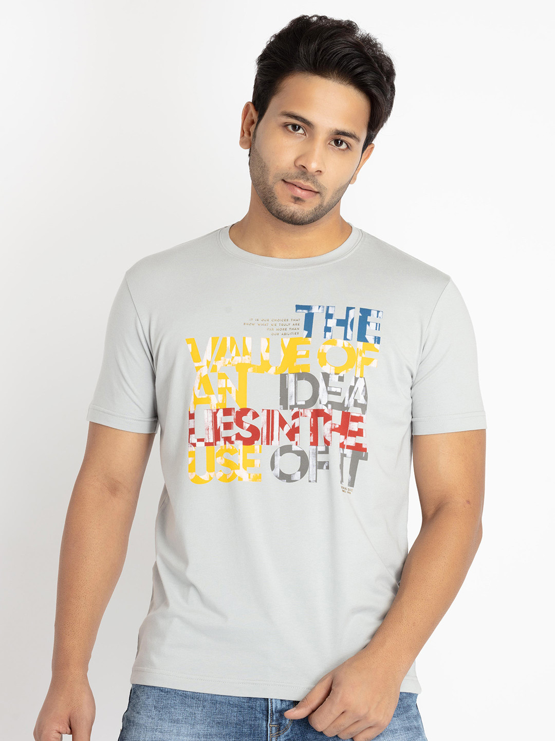 

Status Quo Men Typography Printed T-shirt, Grey