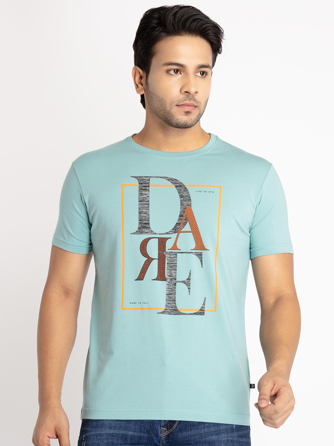 

Status Quo Men Typography Printed Cotton T-shirt, Green
