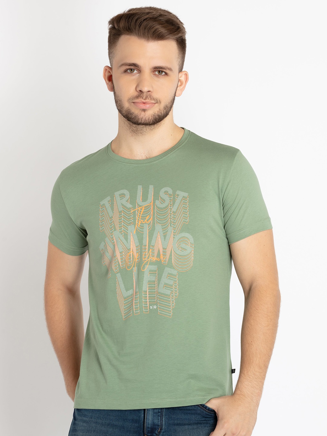 

Status Quo Men Typography Printed Round Neck T-shirt, Green