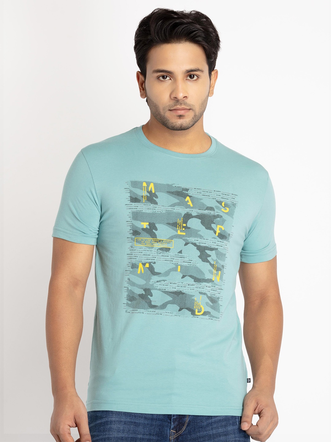 

Status Quo Printed Cotton T-shirt, Blue