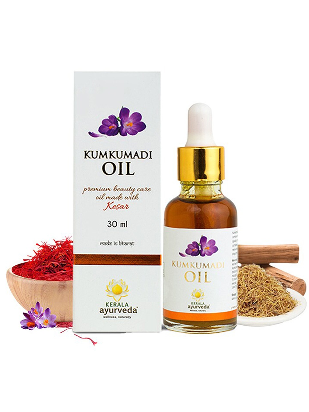 

Kerala Ayurveda Kumkumadi Herbal Oil with Kesar - 30 ml, Brown