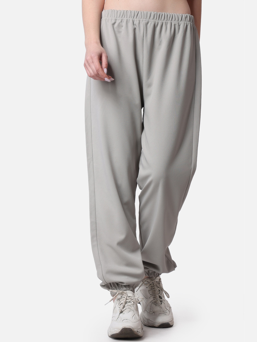 

Popwings Women Relaxed Loose Fit High-Rise Easy Wash Joggers, Grey