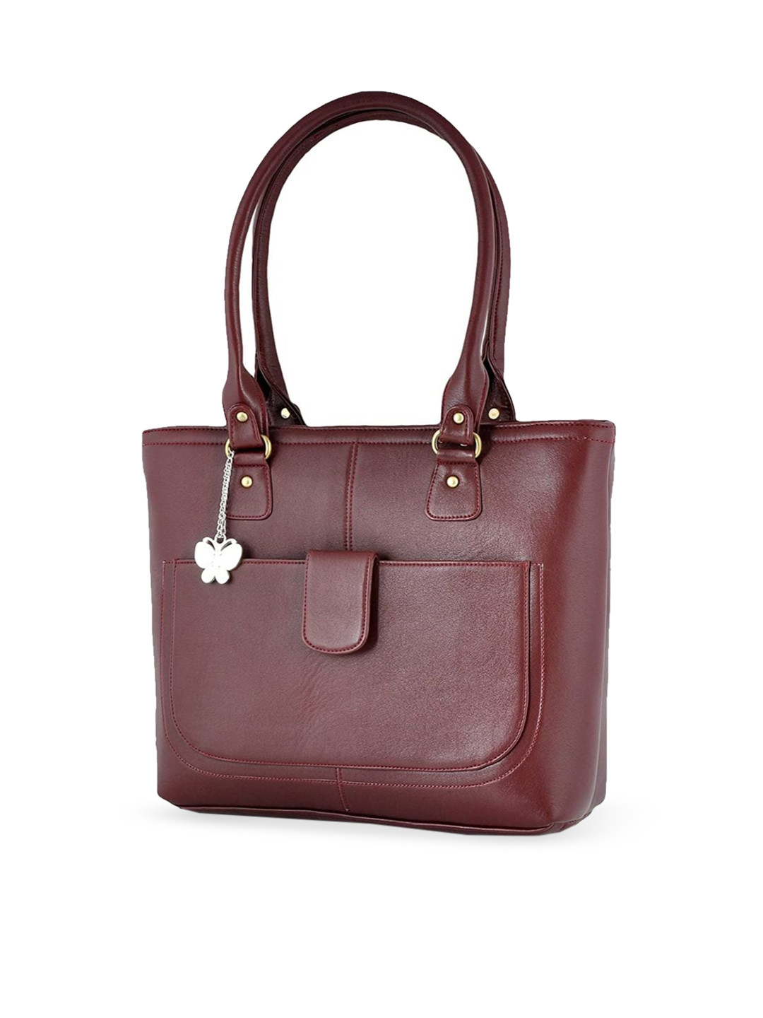 

Butterflies PU Structured Shoulder Bag, Maroon