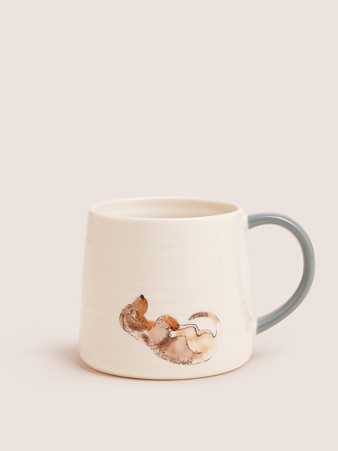 

Marks & Spencer New Dach White & Brown Printed Stoneware Mug 250 ml