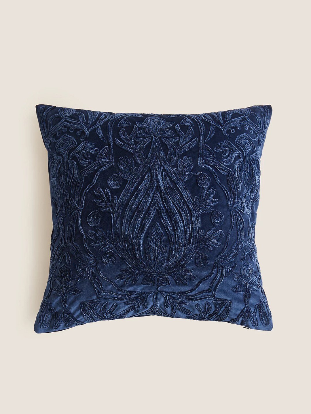 

Marks & Spencer Navy Blue Embroidered Square Cushion