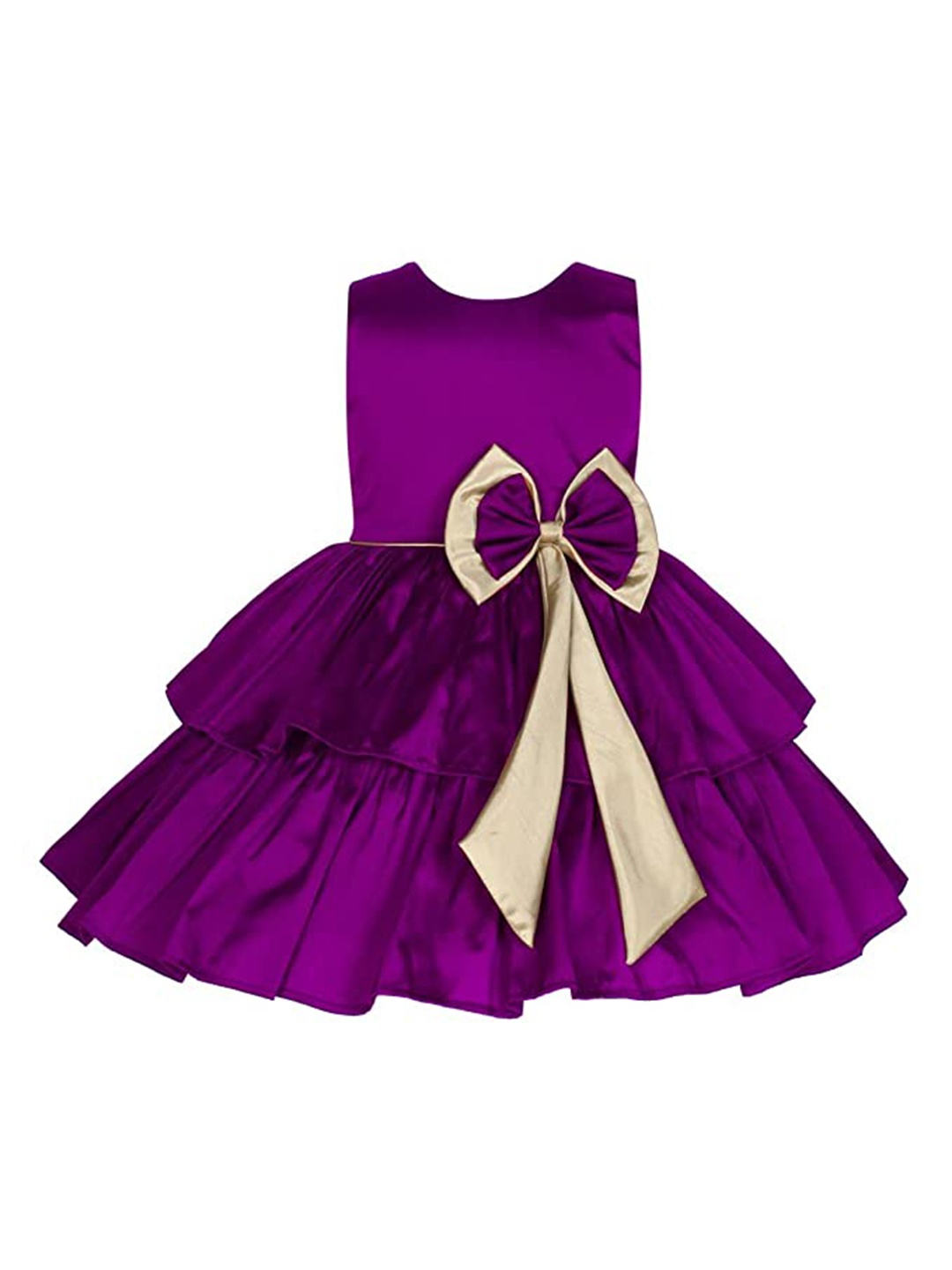 

R Cube Girls Round Neck Fit And Flare Dress, Purple