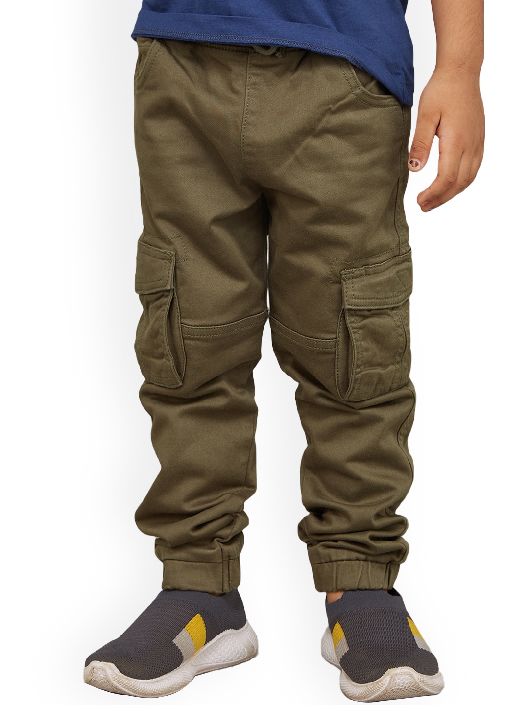 

Zalio Boys Cotton Mid-Rise Cargos, Olive