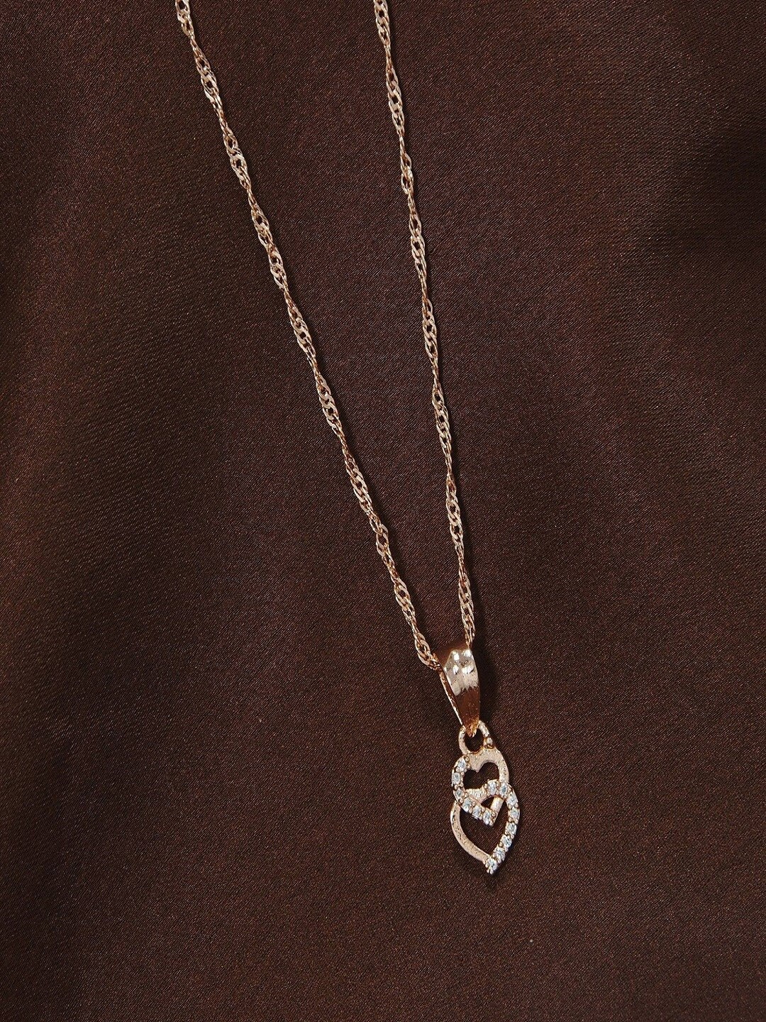 

I Jewels Women Rose Gold-Plated Chain With Pendant, White