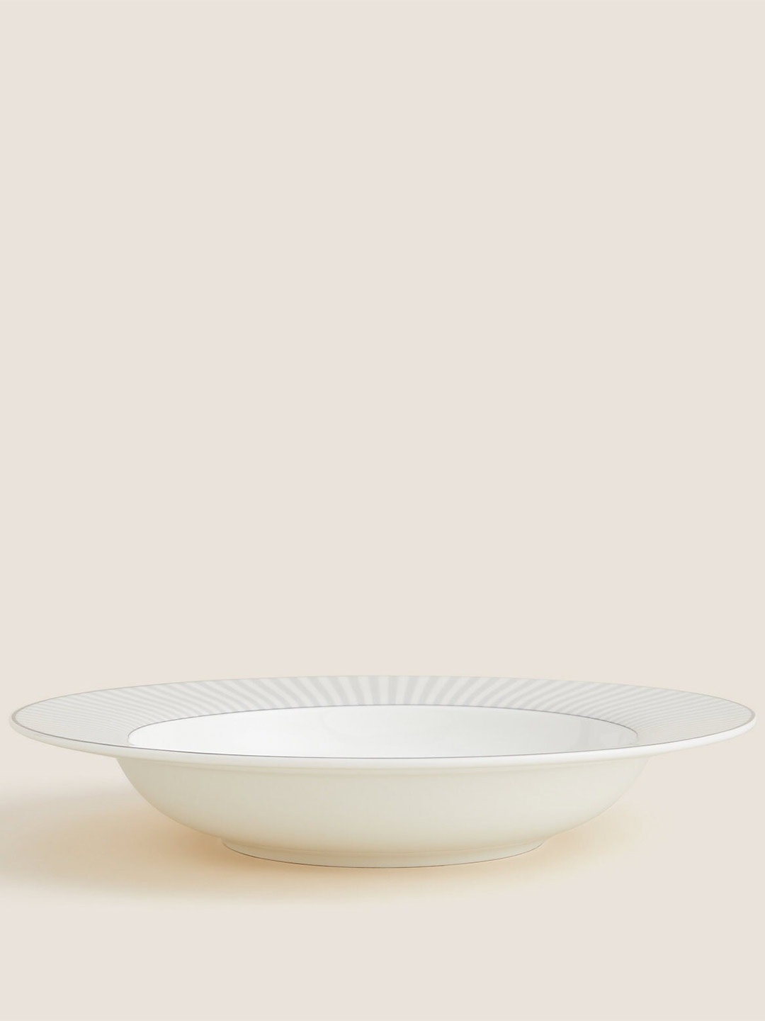 

Marks & Spencer Hampton White & Grey Printed Bone China Glossy Bowl- 150ml