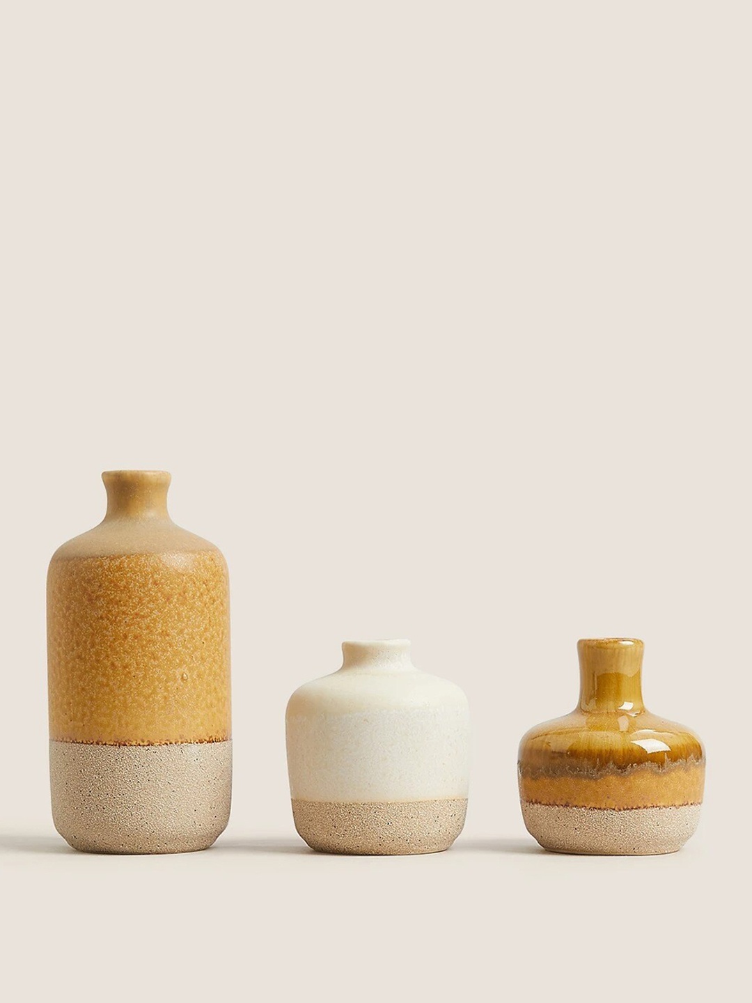 

Marks & Spencer Brown & Grey 3 Pieces Colourblocked Stoneware Flower Vases