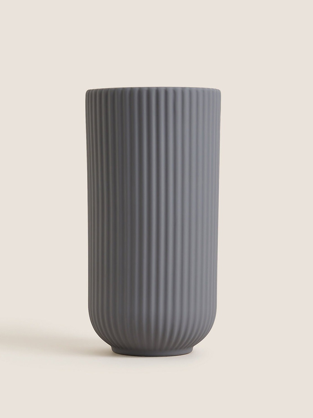 

Marks & Spencer Ridged Grey Textured Ceramic Vase, Black