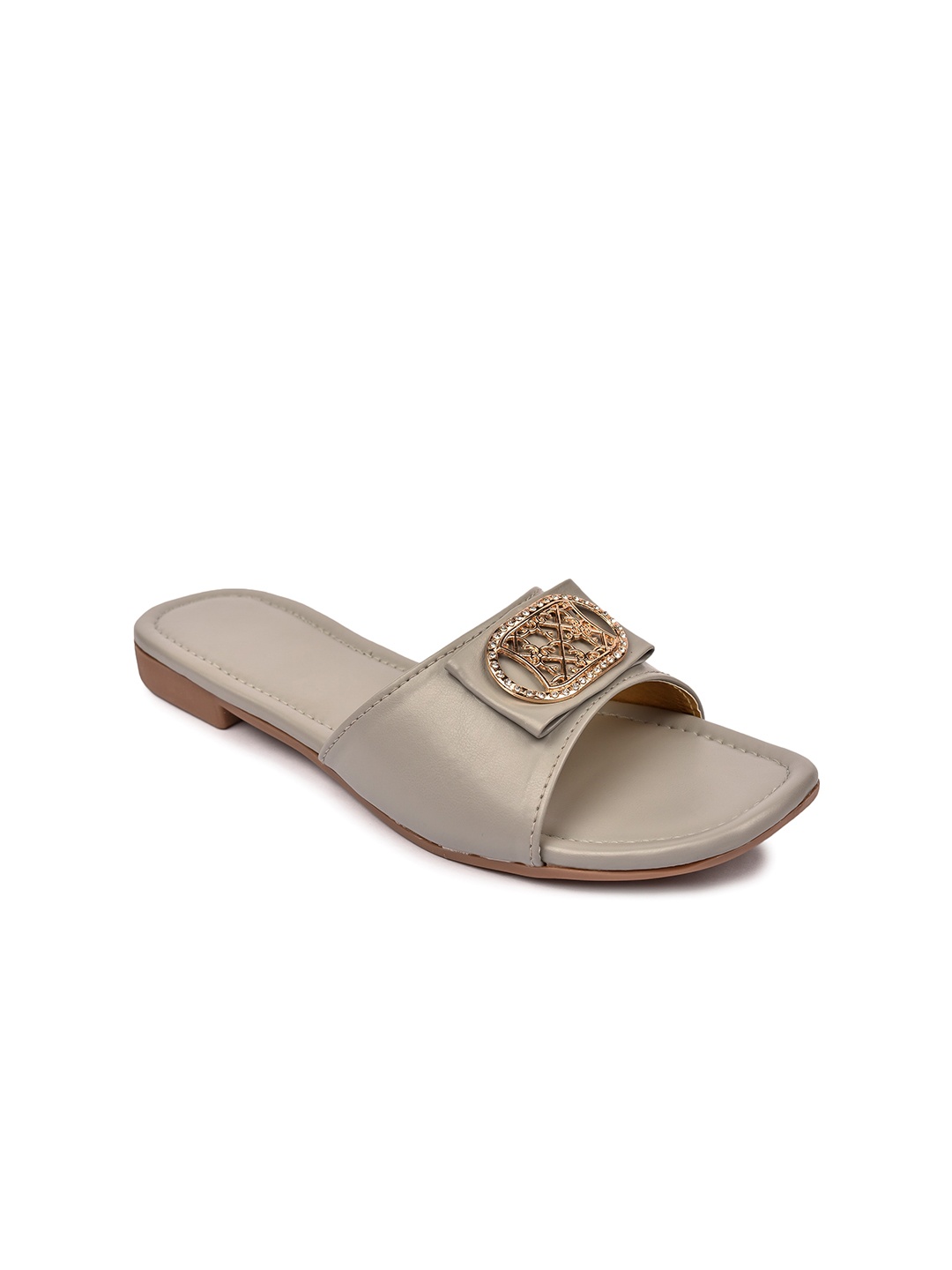 

REEZZ Women Embellished Open Toe Flats, Grey