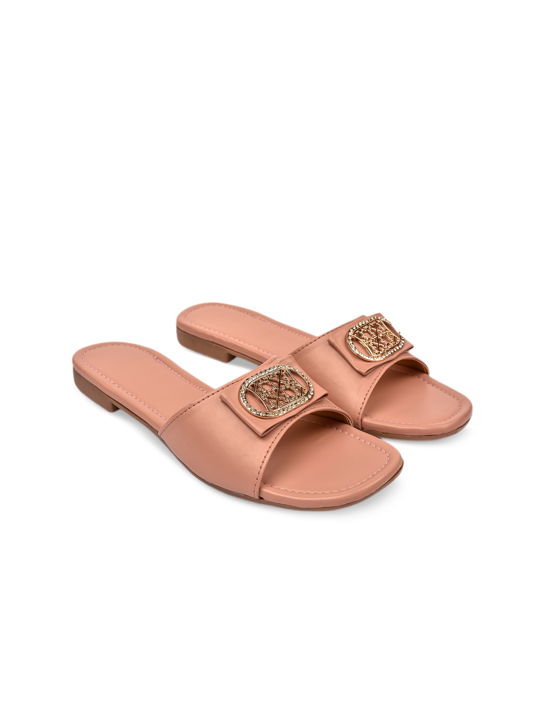 

REEZZ Women Embellished Open Toe Flats, Pink