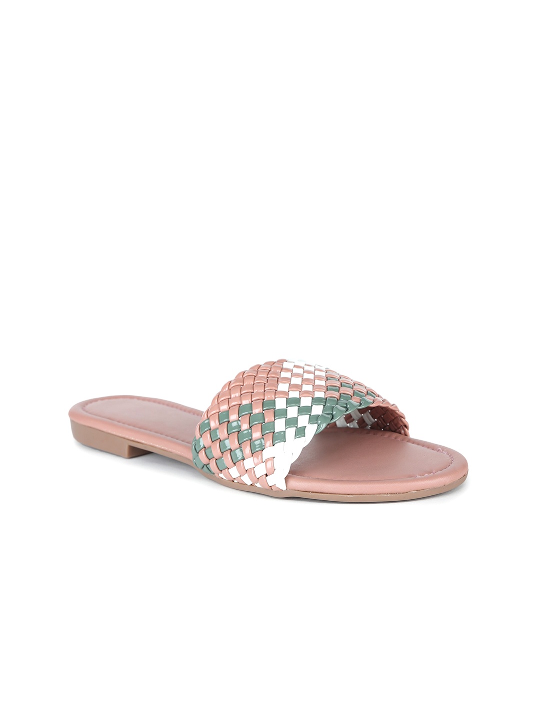 

REEZZ Women Printed Open Toe Flats, Pink