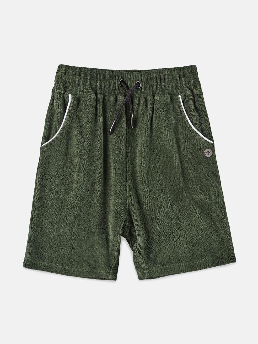 

Angel & Rocket Boys Mid Rise Cotton Cambric Slim Fit Shorts, Olive