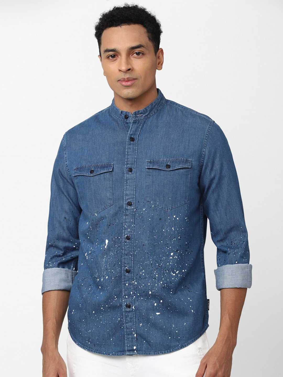 

FOREVER 21 Men Cotton Casual Shirt, Blue