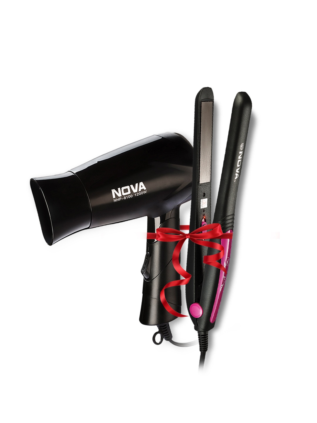 

NOVA Set of NHP 8100 Hair Dryer & NHS 840 Hair Straightener, Black