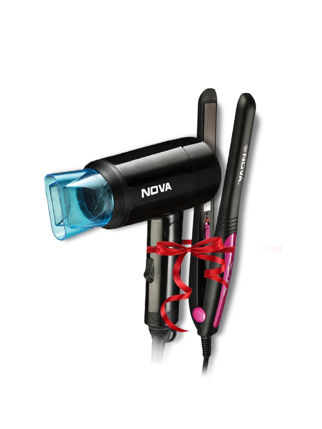 

NOVA Set of NHP 8105 Hair Dryer & NHS 840 Hair Straightener, Black