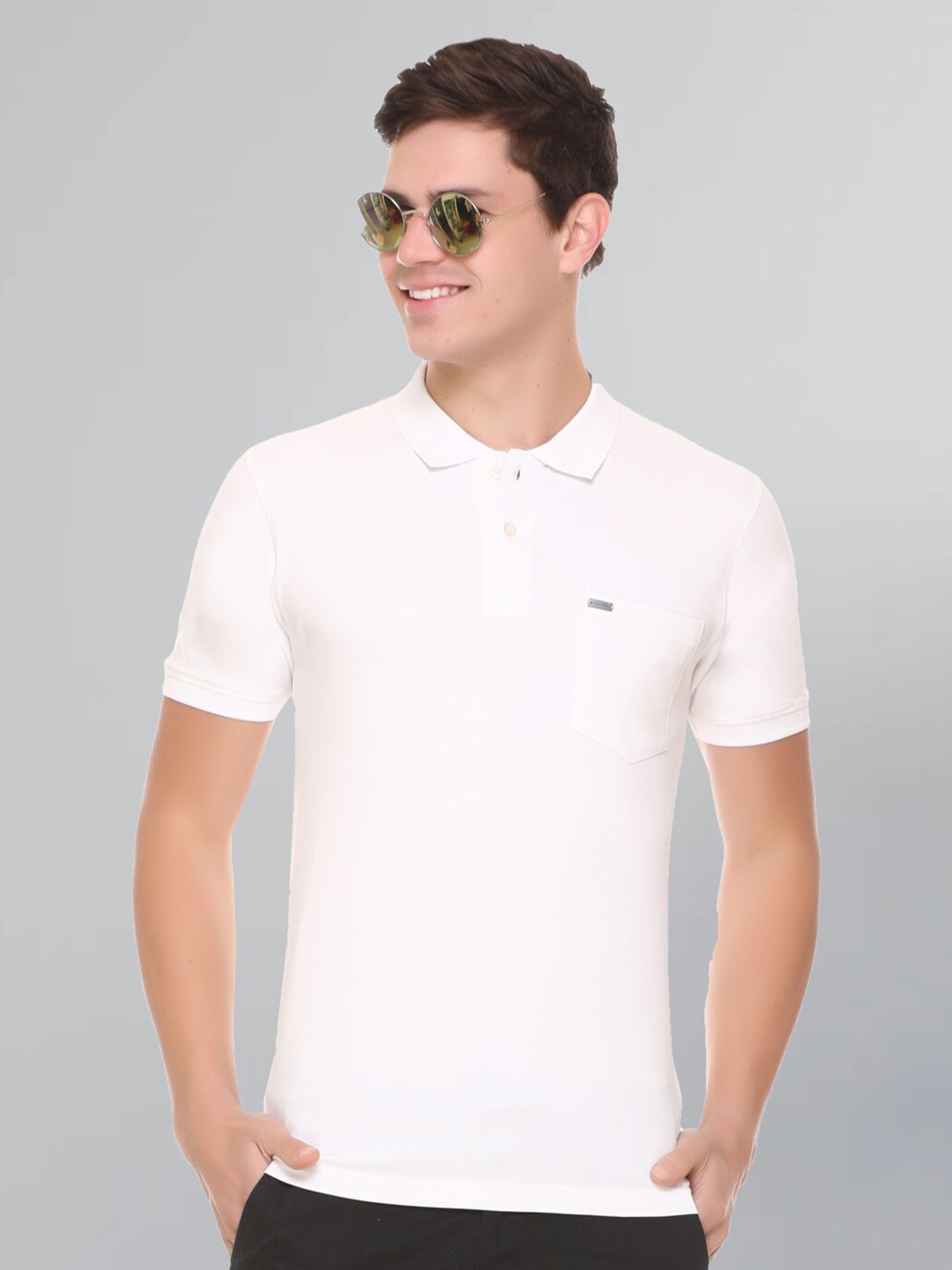 

GODFREY Polo Collar Cotton Rapid-Dry T-shirt, White