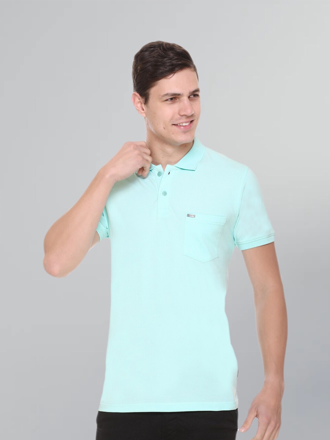 

GODFREY Polo Collar Rapid-Dry Cotton T-shirt, Sea green