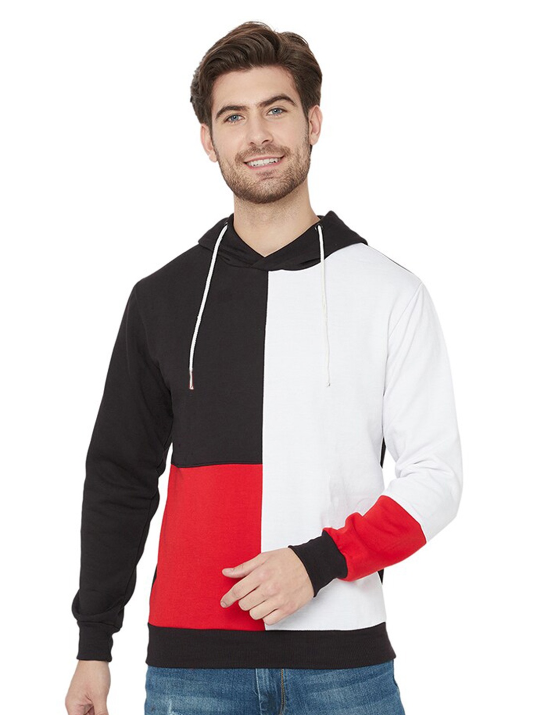 

HOLDIT Men Colourblocked Hooded Fleece Sweatshirt, Black