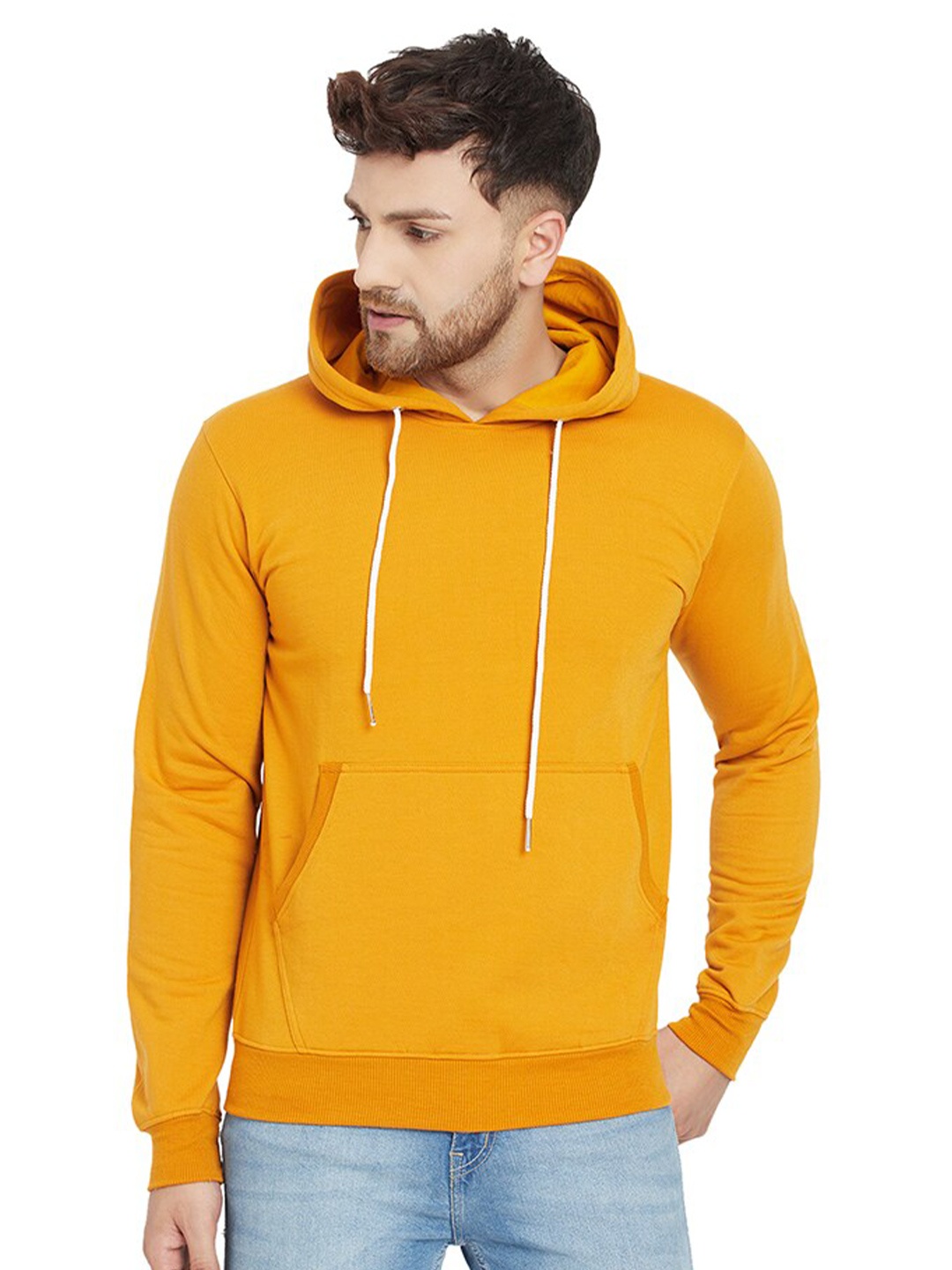 

HOLDIT Men Hooded Fleece Pullover Sweatshirt, Mustard