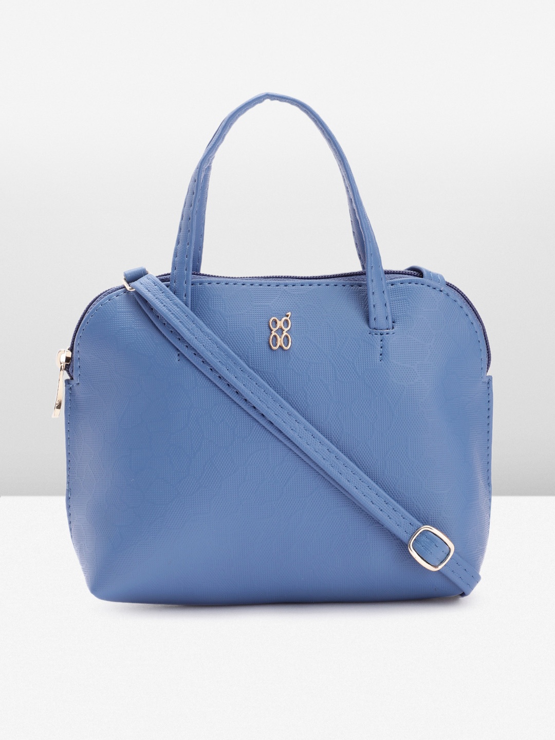

Baggit Textured PU Structured Handheld Bag, Blue