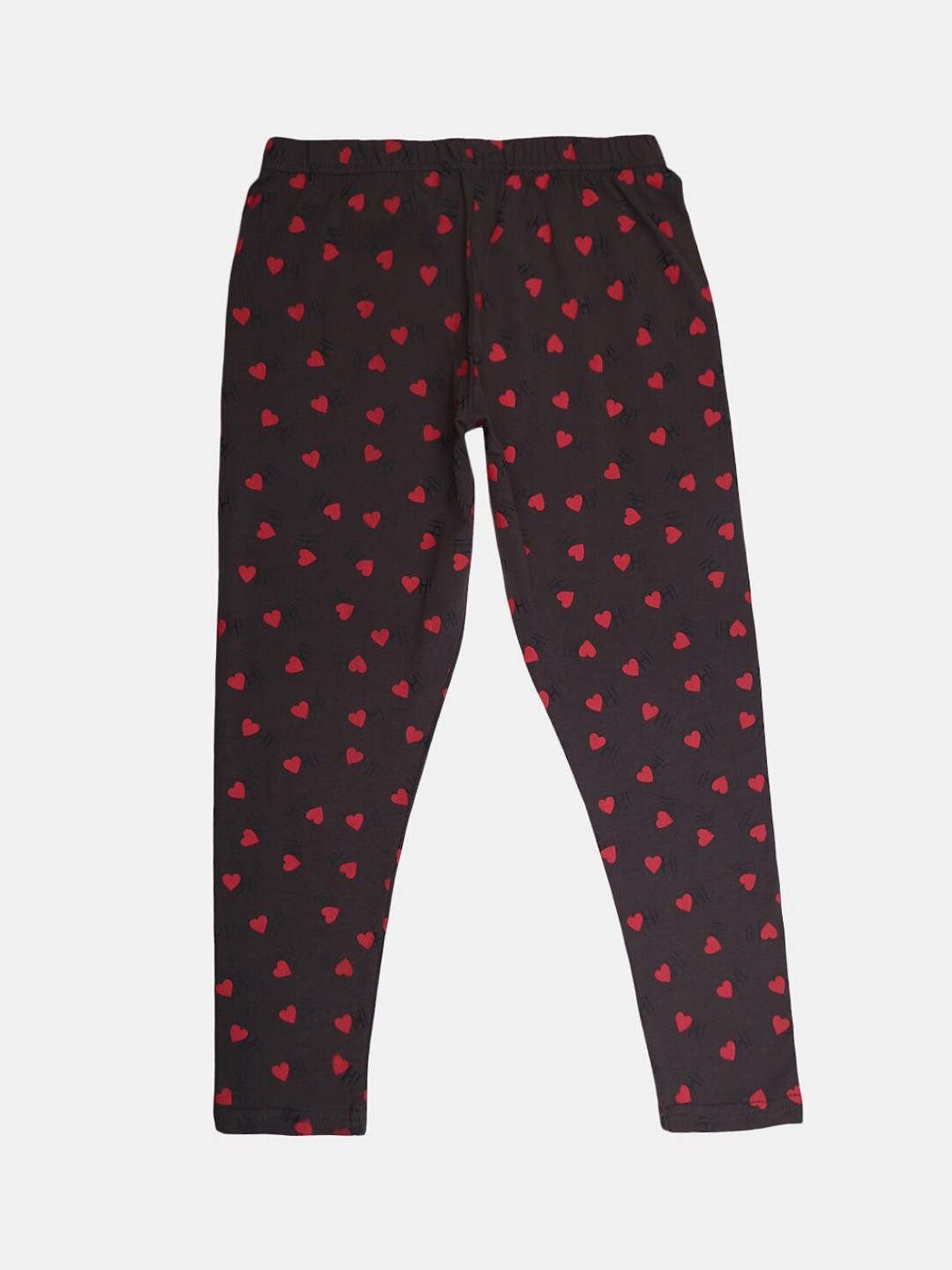 

V-Mart Girls Printed Cotton Lycra Ankle-Length Leggings, Charcoal