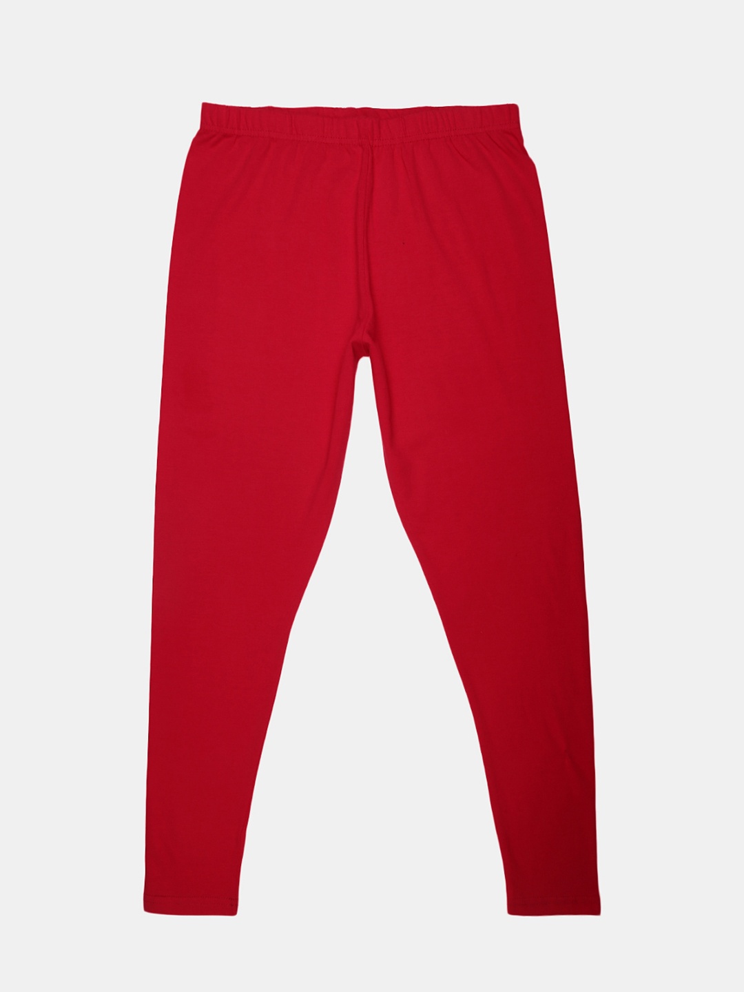 

V-Mart Girls Cotton Lycra Ankle Length Leggings, Red