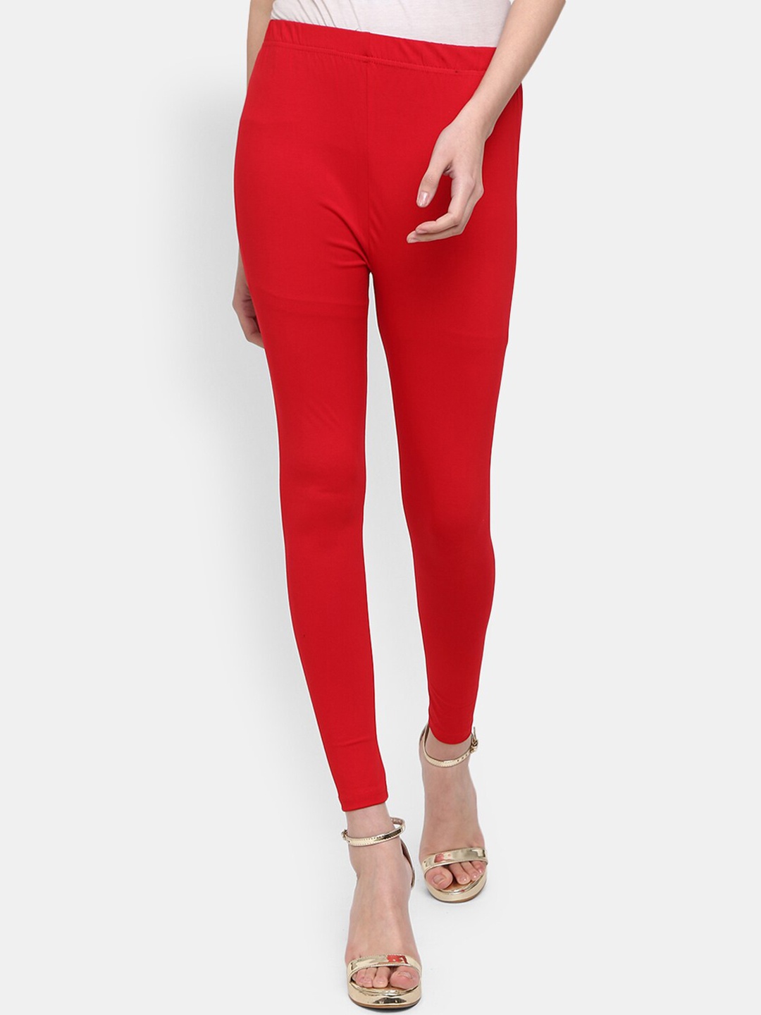 

V-Mart Ankle-Length Leggings, Red