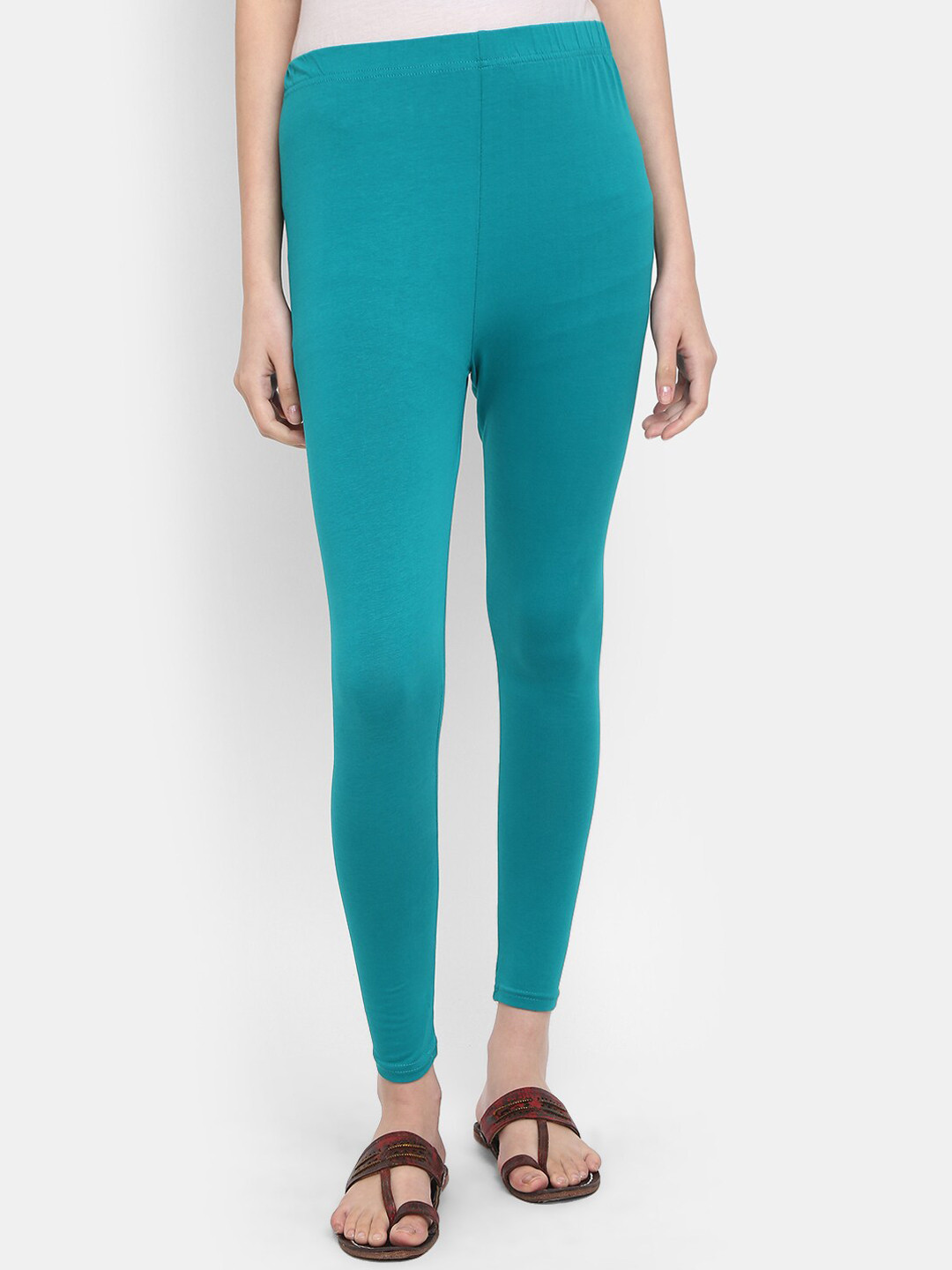 

V-Mart Ankle-Length Cotton Lycra Cotton Lycra Leggings, Teal