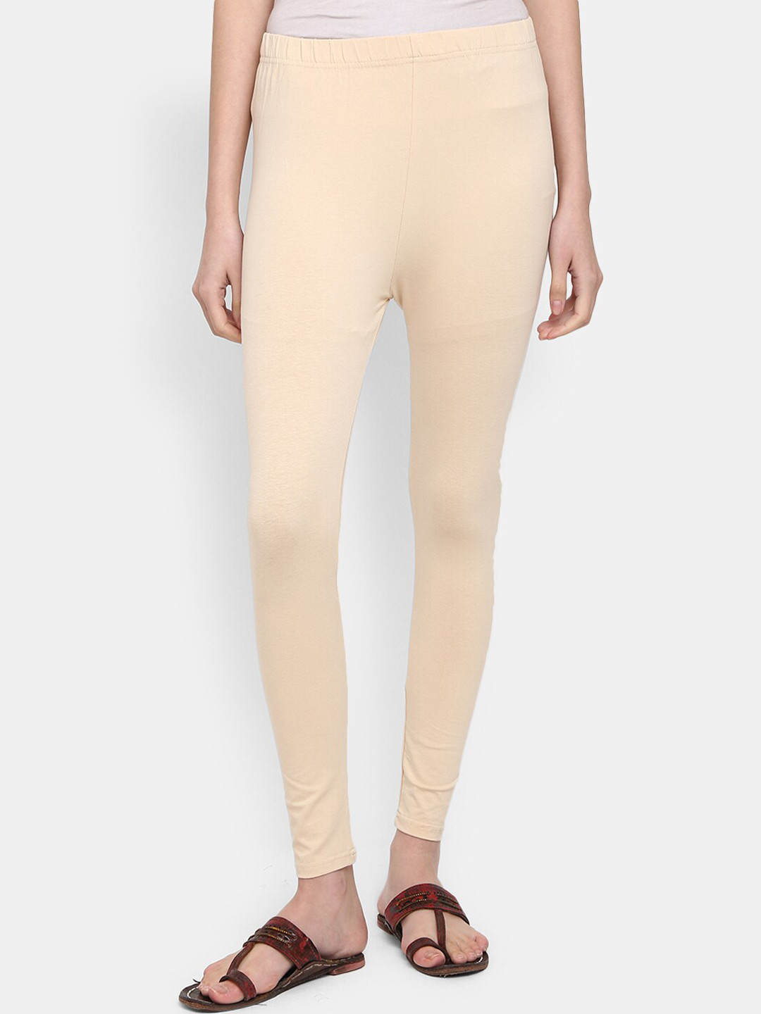 

V-Mart Ankle-Length Leggings, Beige