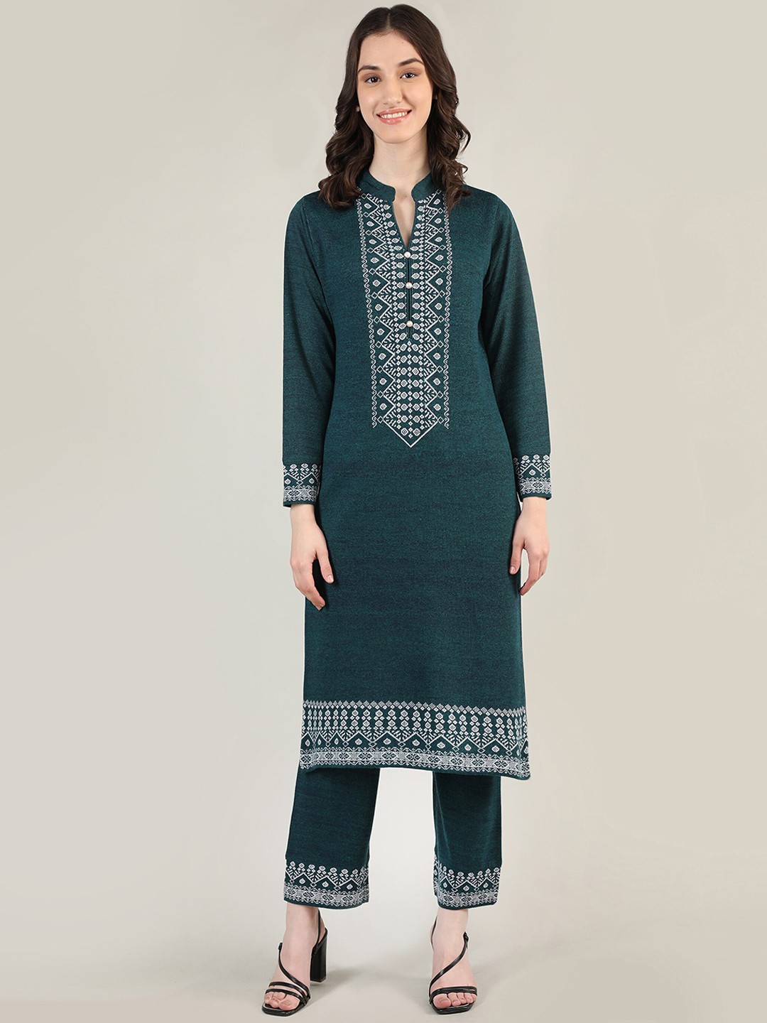 

MIKHAD Women Kurta with Trousers, Teal