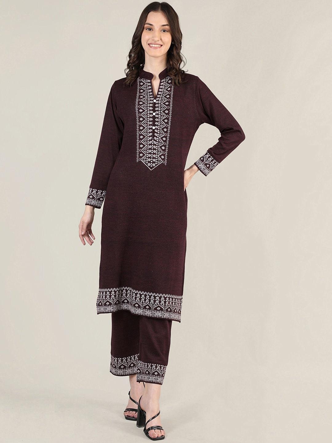

MIKHAD Women Geometric Printed Kurta With Trousers & Dupatta, Purple
