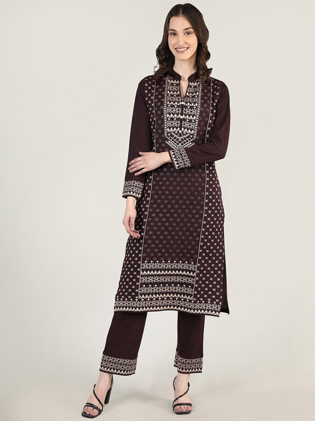 

MIKHAD Women Ethnic Motifs Woven design Kurta with Trousers, Purple