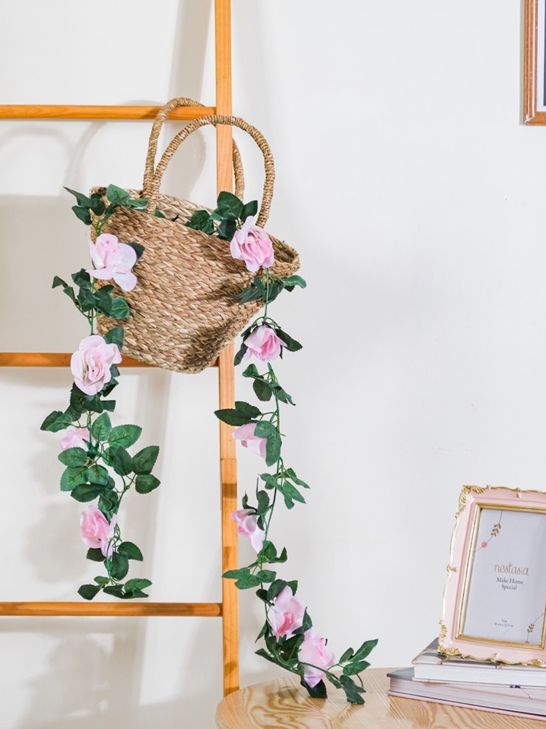 

Nestasia Pink & Green Hanging Rose Artificial Flowers
