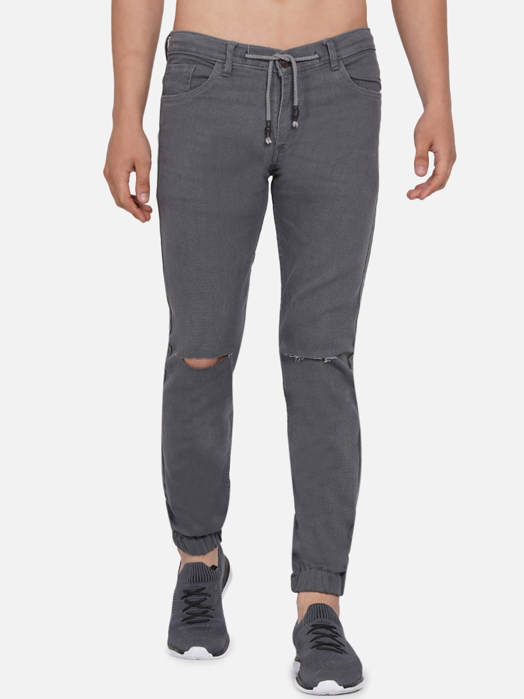 

Dais Men Skinny Fit Slash Knee Stretchable Jeans, Grey