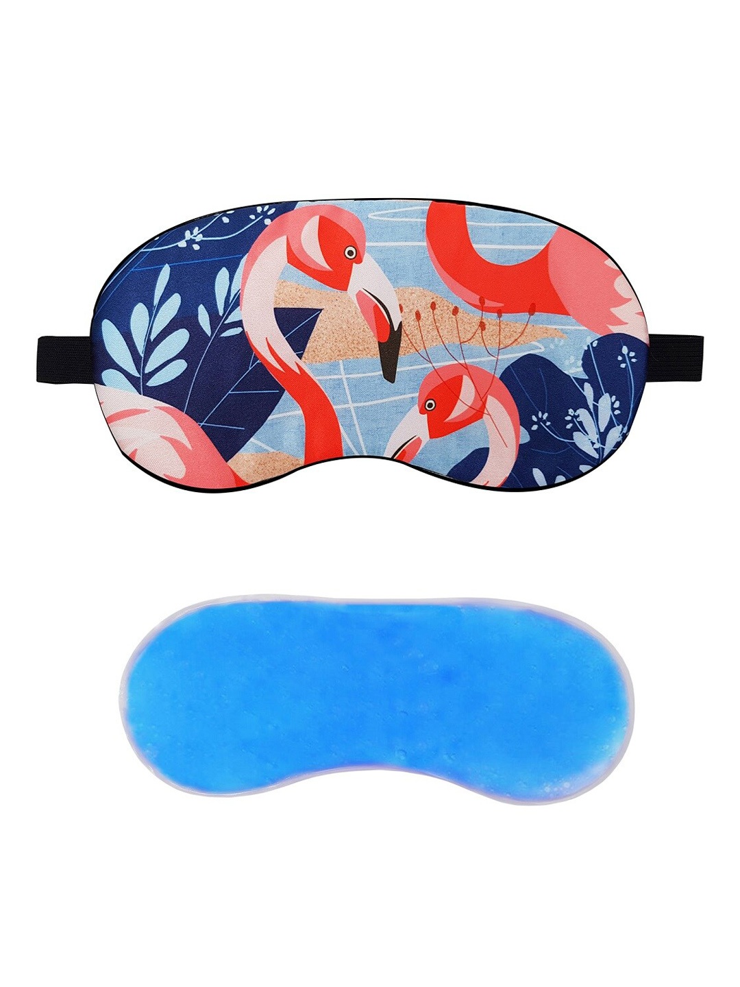 

JENNA Sleeping Eye Shade Mask Silk Flamingo With Gel Eye Shade, Blue