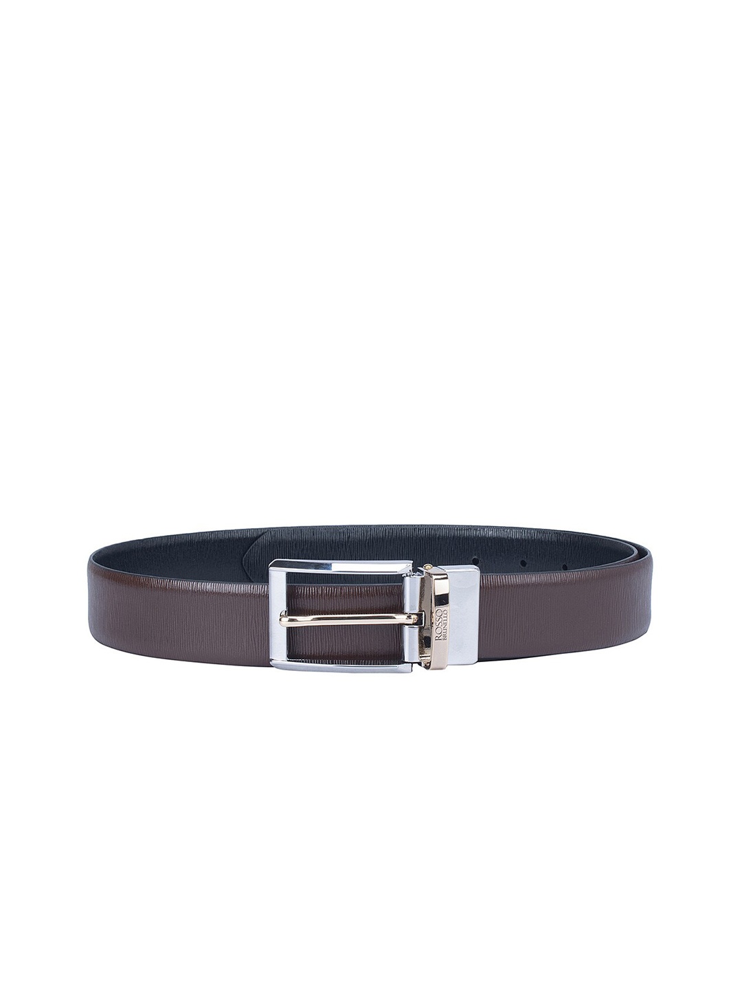 

ROSSO BRUNELLO Men Textured Leather Formal Belt, Brown