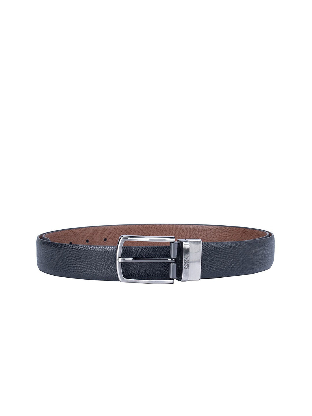 

ROSSO BRUNELLO Men Textured Leather Formal Belt, Black