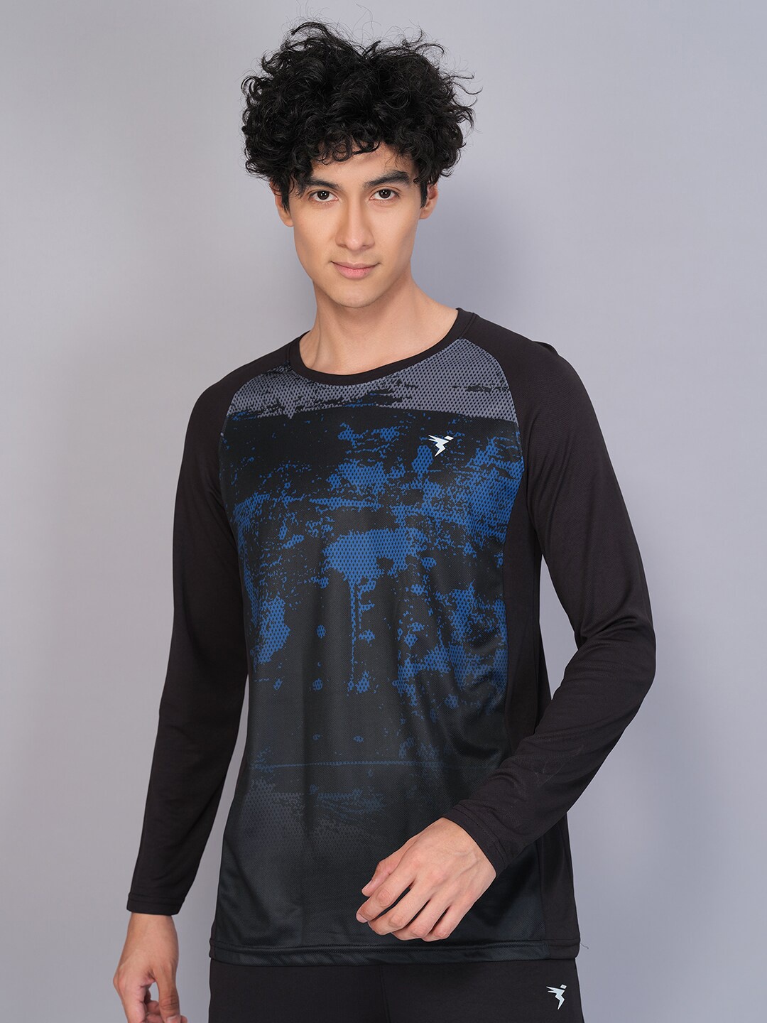 

Technosport Men Abstract Printed Antimicrobial Active T-shirt, Black