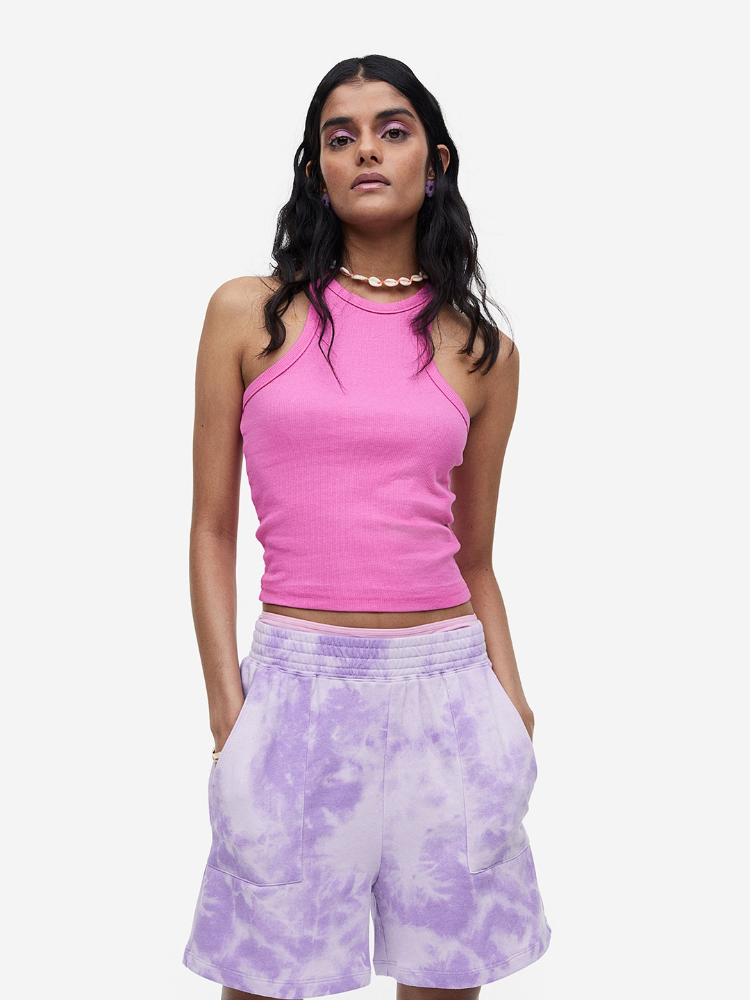

H&M Women Sweatshirt Shorts, Purple