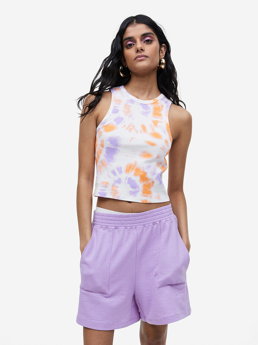 

H&M Women Sweatshirt Shorts, Purple
