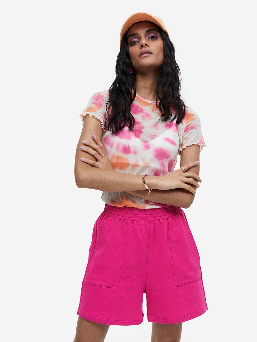 

H&M Women Sweatshirt Shorts, Pink